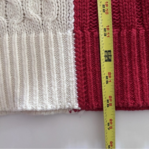 Talbots Colorblock Turtleneck Sweater red black and white Sz Medium - Picture 7 of 7